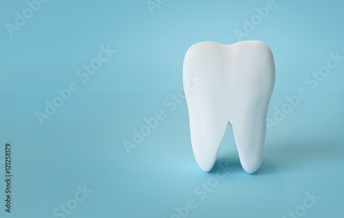White Teeth on Blue Background