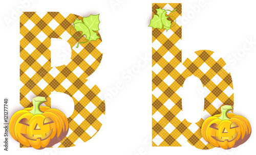 litera b, mozaika, jesień