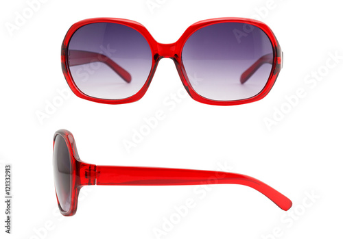 front and side view of sunglasses isolated on white background