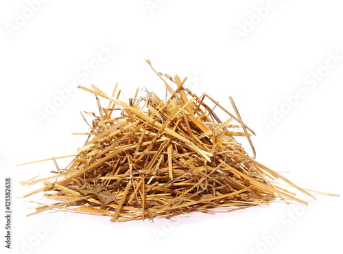 pile straw isolated on white background