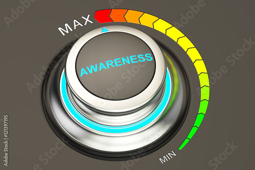 max level of awareness concept, 3D rendering