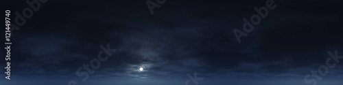 360 degree seamless panorama of clouds at night