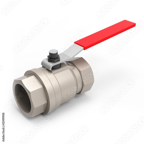 3d red handle ball valve