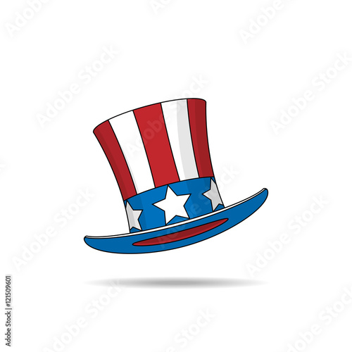 Uncle Sam's hat on white background