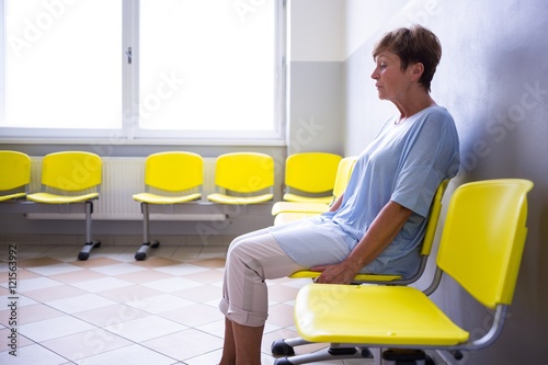 Patient sitting in a waiting room