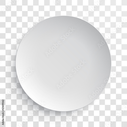 Empty white dish plate isolated 3d mockup model