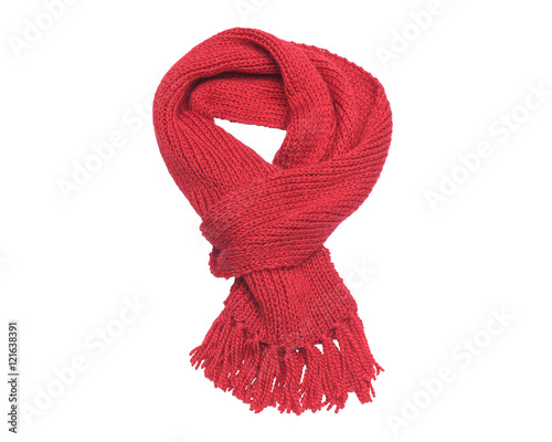 Red scarf on a white background.