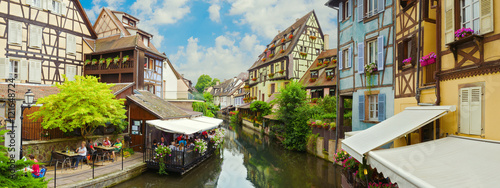 Beautiful old town Colmar, France. Panoramic view