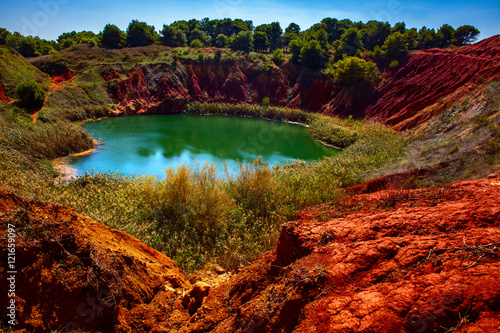 Bauxite Quarry with Lake at Otranto, Apulia