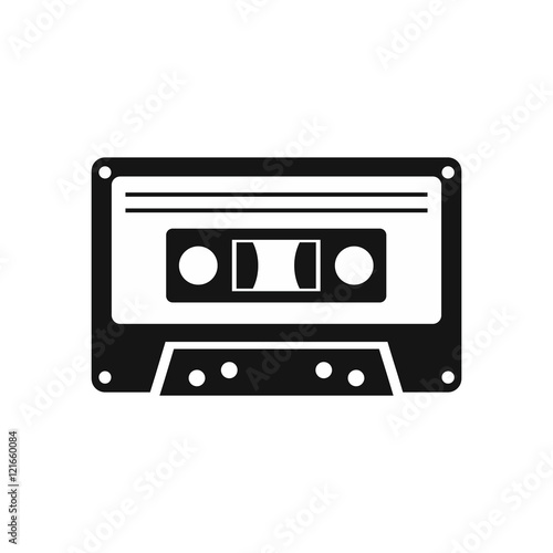 Cassette tape icon in simple style on a white background vector illustration