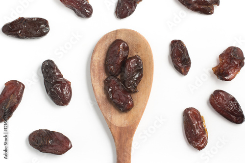 Dried Dates into a spoon. Tamara