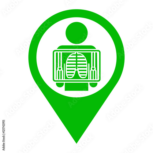 Icono plano localizacion radiografia verde