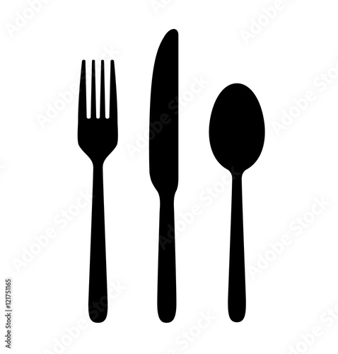 The contours of the cutlery. Spoon, knife, fork. Ready to use vector elements.