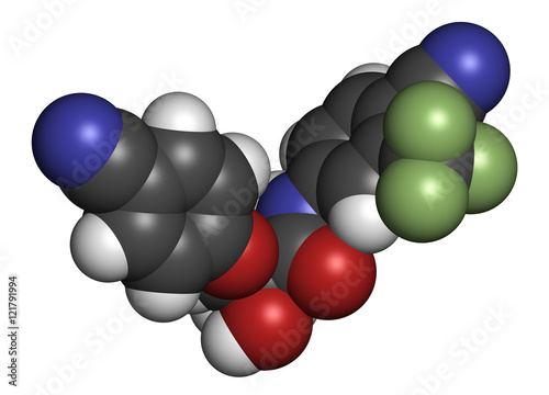 Enobosarm drug molecule. Selective androgen receptor modulator (SARM).