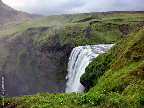 Skogafoss waterfall in beautiful Iceland