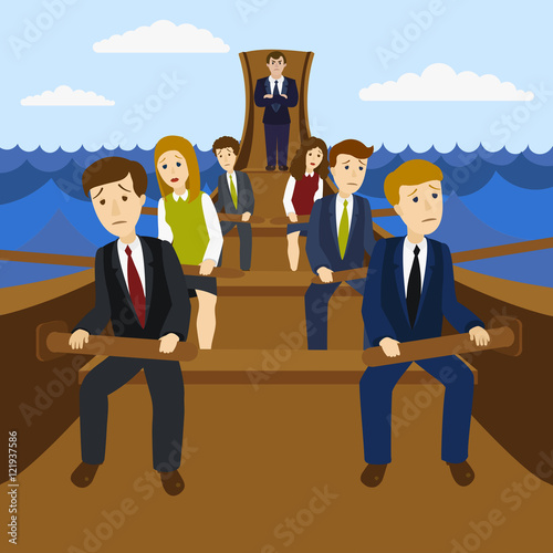 Office workers in the galley vector illustration