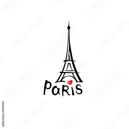 Paris sign. French famous landmark Eiffel tower. Travel France icon