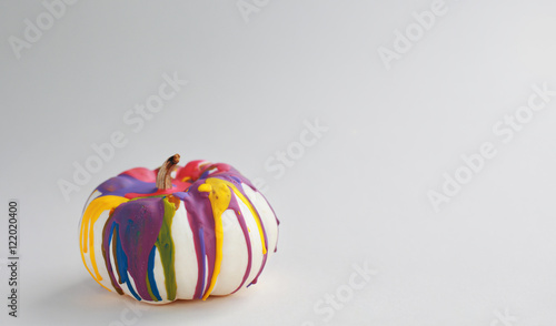 Colorful pumpkin.Art background for Halloween concept, with soft