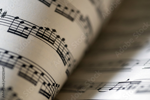 macro photo of a music sheet 