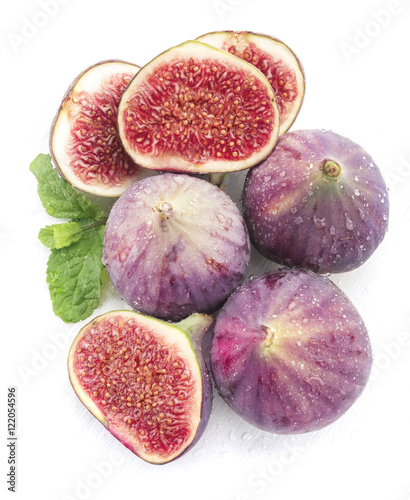 Fresh figs isolated on white