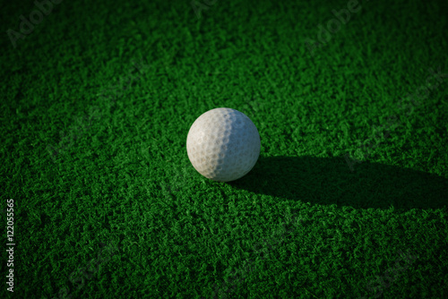Golf ball on Artificial Grass vignetted