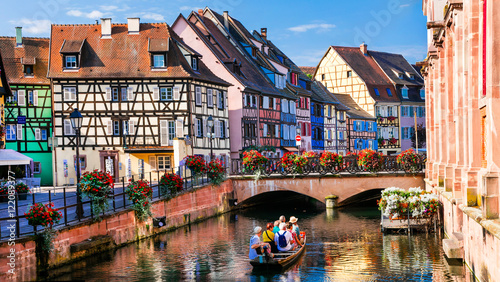Beautiful romantic city Colmar, part with canals "Little Venice" , Alsace region, France
