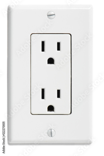 North American designer household electrical socket outlet isolated on white background