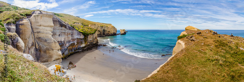 Panorama of the Tunnel beach from the coast rock