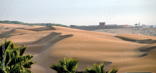 Sand landscape. Dunes of Agadir in Morocco 
