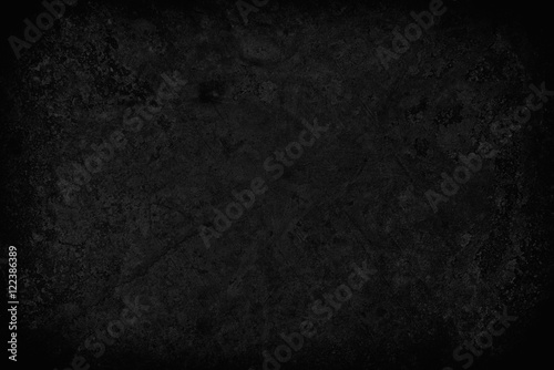 dark Black scratched grunge wall background or texture