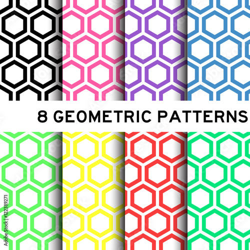 Geometric pastel colorful hexagon background pattern