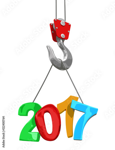 2017 on crane hook (clipping path included)