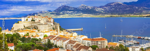 panoramic view of Calvi, Corsica island, France
