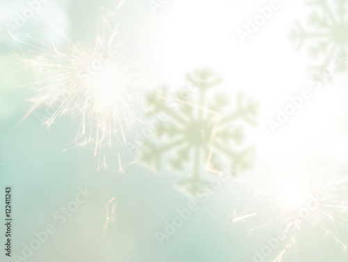 ice crystal on snow in blurred background