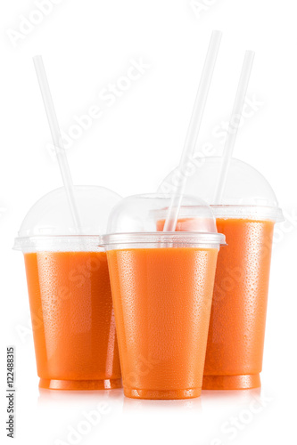 Carot juice in three size of cups