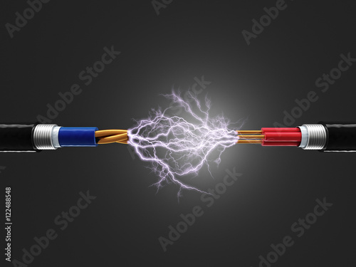 electricity sparkls cable