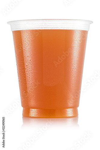 Apple juice in plastic cup