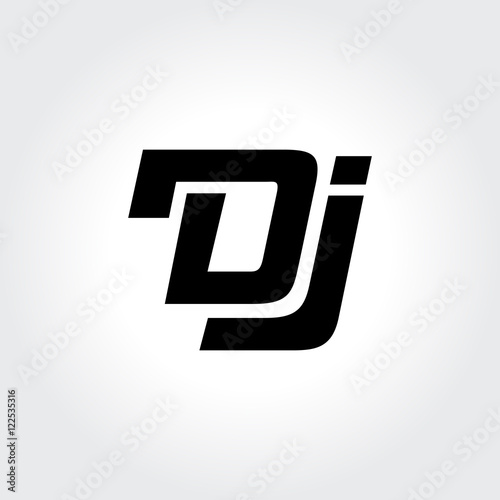 DJ logo design. Creative typography treatment in black and white