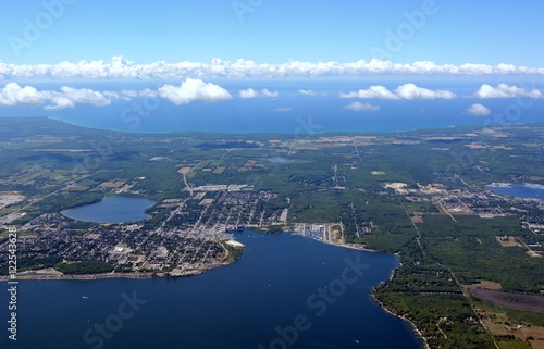 aerial view of the town of Midland located at the Georgian Bay, Ontario Canada 
