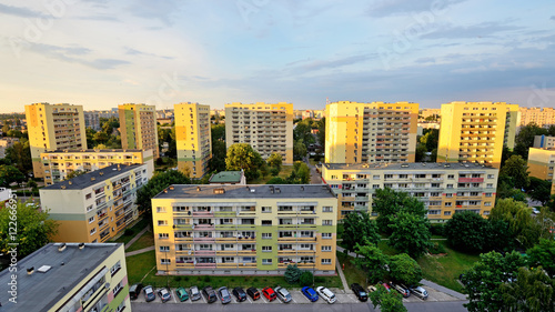 Łódź, Polska- osiedle mieszkalne.