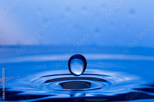 Drops, sprays, splashes of water on a colorful background