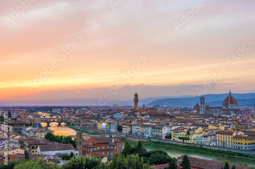 Florence (Italy) - The capital of Renaissance's art and Tuscany region. The landscape from Piazzale Michelangelo terrace.