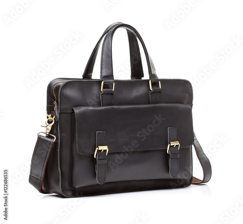 black leather men casual or business bag
