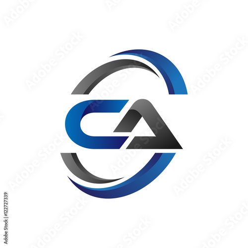 Simple Modern Initial Logo Vector Circle Swoosh ca