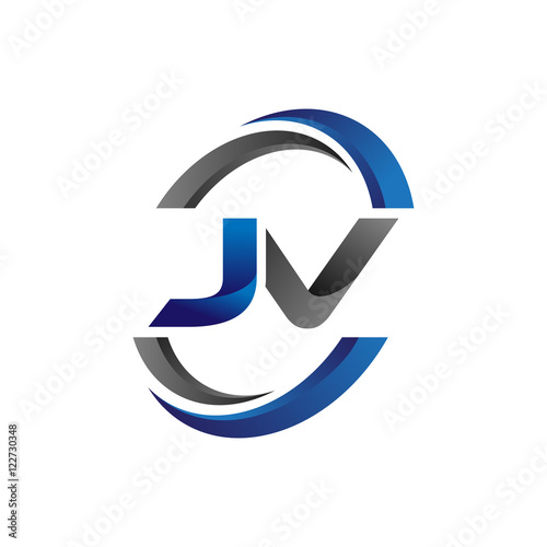 Simple Modern Initial Logo Vector Circle Swoosh jv