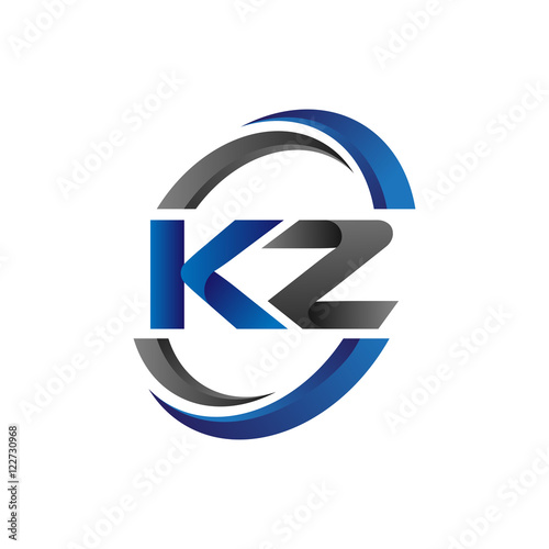 Simple Modern Initial Logo Vector Circle Swoosh kz