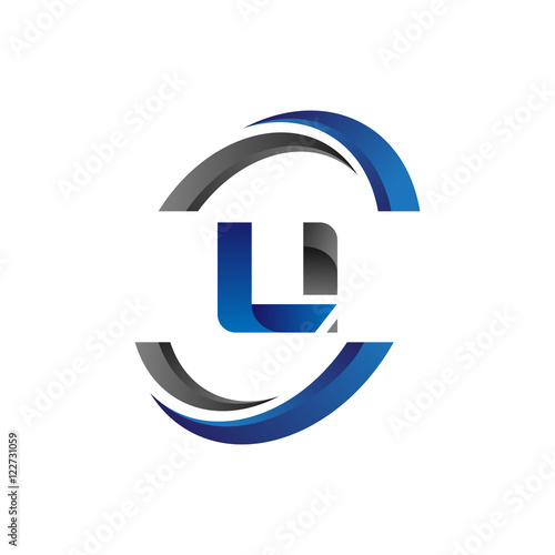 Simple Modern Initial Logo Vector Circle Swoosh li