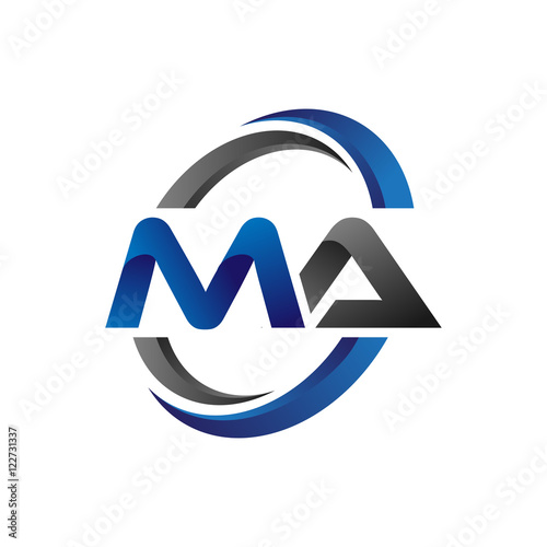 Simple Modern Initial Logo Vector Circle Swoosh ma