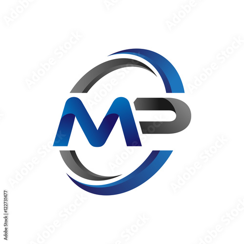 Simple Modern Initial Logo Vector Circle Swoosh mp