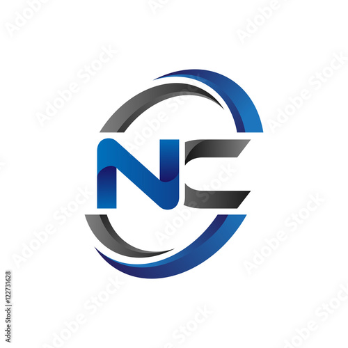 Simple Modern Initial Logo Vector Circle Swoosh nc